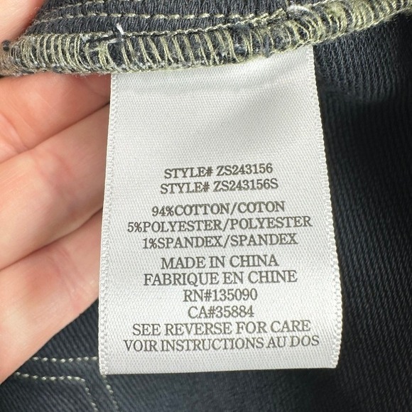 Z SUPPLY Elias Denim Romper‎ Black Button Front Short Sleeve Utility Size L NWT - Picture 8 of 9